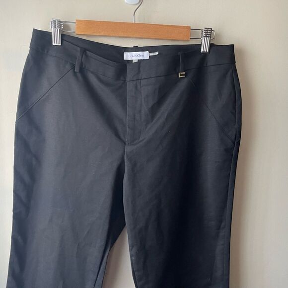 calvin Klein black ankle zip trousers size 10 with gold hardware - Picture 3 of 11